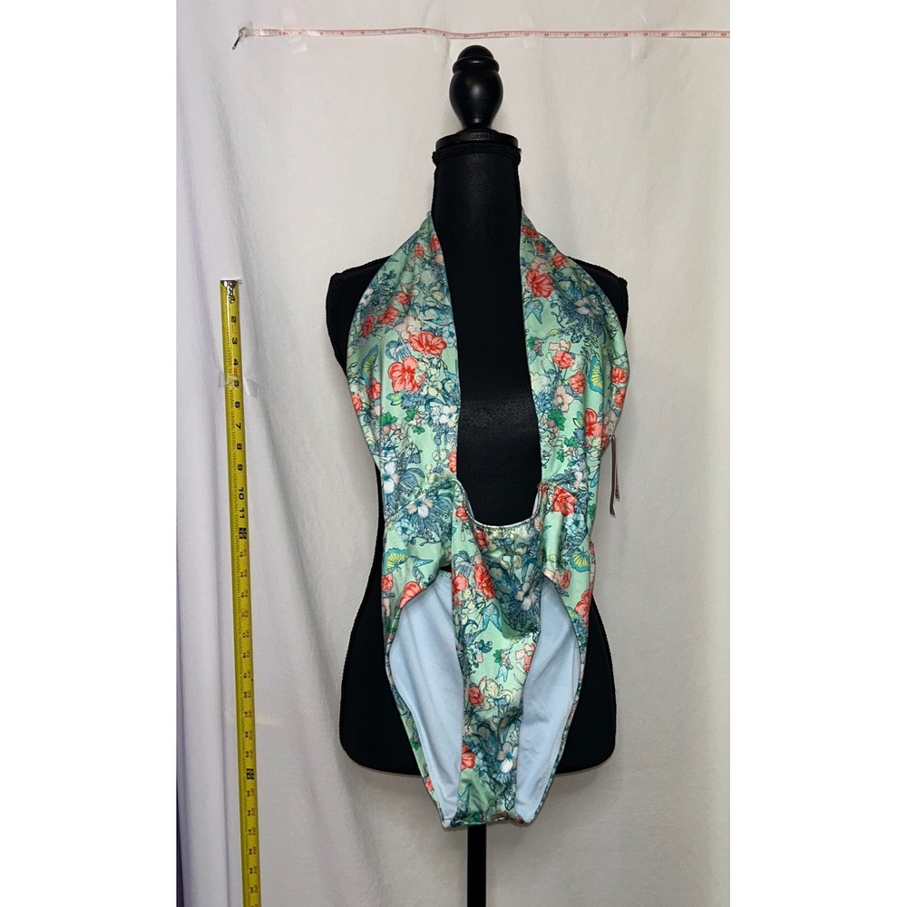 Victoria's Secret Swim One‎ Piece Halter Neck Floral Print Mint Green M